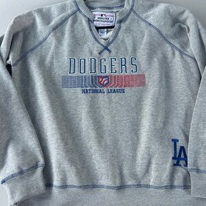 Genuine Merchandise Gray Dodgers Crewneck Sweater
